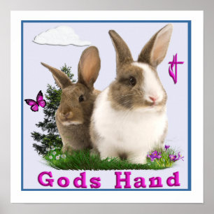 Rabbits Poster Gods Hand