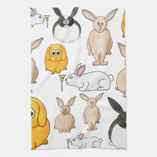 Rabbits. Tea Towel