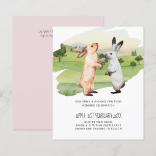 Rabbits Wedding Couple Country Garden