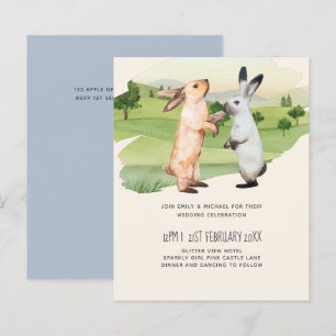 Rabbits Wedding Couple Country Garden