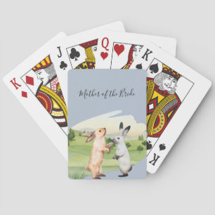 Rabbits Wedding Couple Country Garden Playing Cards