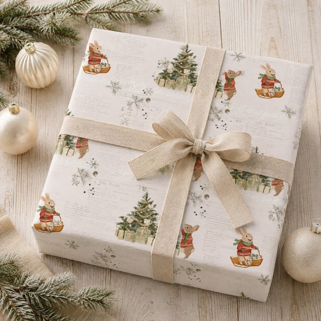 Rabbits winter holidays wrapping paper (Creator Uploaded)