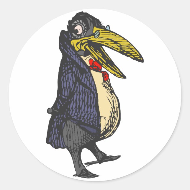 Rabe Academic raven Classic Round Sticker (Front)