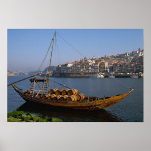Rabelo Boats, Porto, Portugal Poster