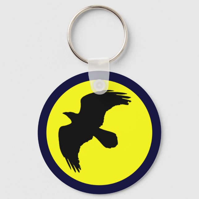 Raben Mond raven moon Key Ring (Front)