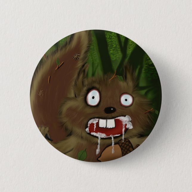 Rabid Squirrel 6 Cm Round Badge (Front)