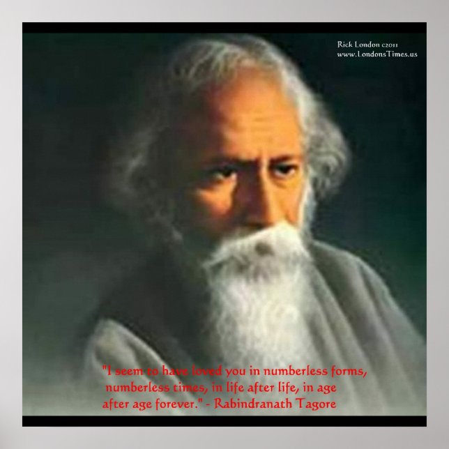 Rabindranath Tagore Love Quote Poster Prints (Front)