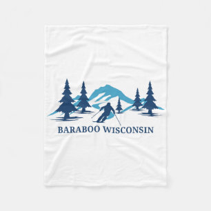 Raboo Wisconsin Ski Resort Skiing Skier Fleece Blanket