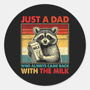 Raccon Milk Classic Round Sticker