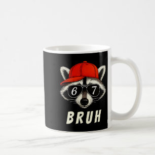 Raccoon 67 Bruh Six Seven Meme Racoon Orange Hat R Coffee Mug