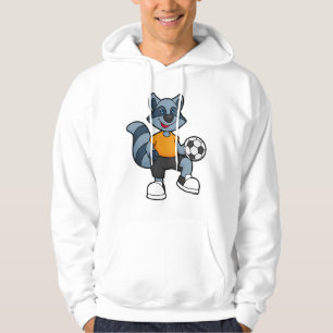 Raccoon as Soccer player with Soccer ball Hoodie