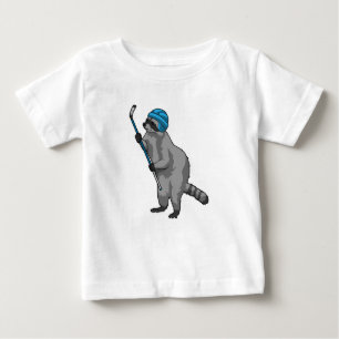 Raccoon at Ice hockey with Ice hockey stick Baby T-Shirt