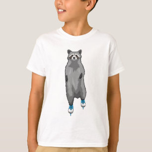 Raccoon at Ice skating with Ice skates T-Shirt