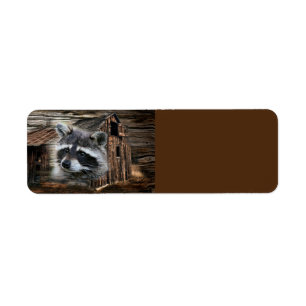 Raccoon At The Old Barn Return Address Label