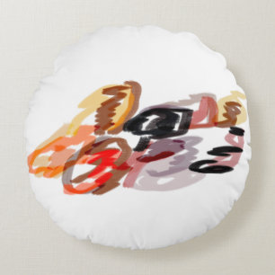 Raccoon Autumn Sunset Round Cushion