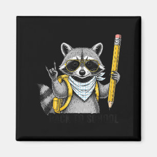 Raccoon Back To School Funny For Teacher Boy Girl  Magnet