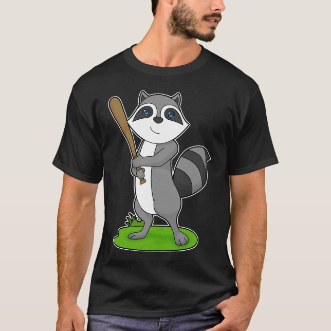 Raccoon Baseball Baseball bat T-Shirt (Front)
