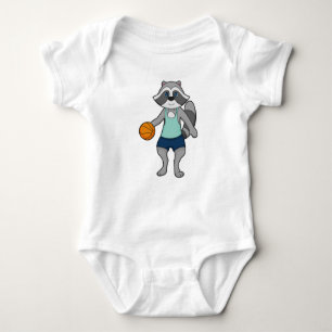 Raccoon Basketball player Basketball Baby Bodysuit