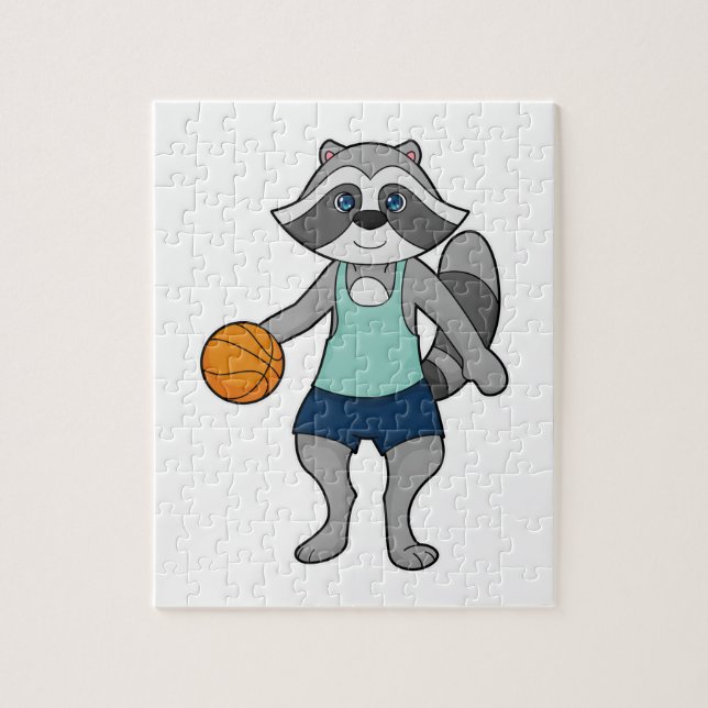 Raccoon Basketball player Basketball Jigsaw Puzzle (Vertical)