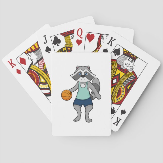 Raccoon Basketball player Basketball Playing Cards (Back)