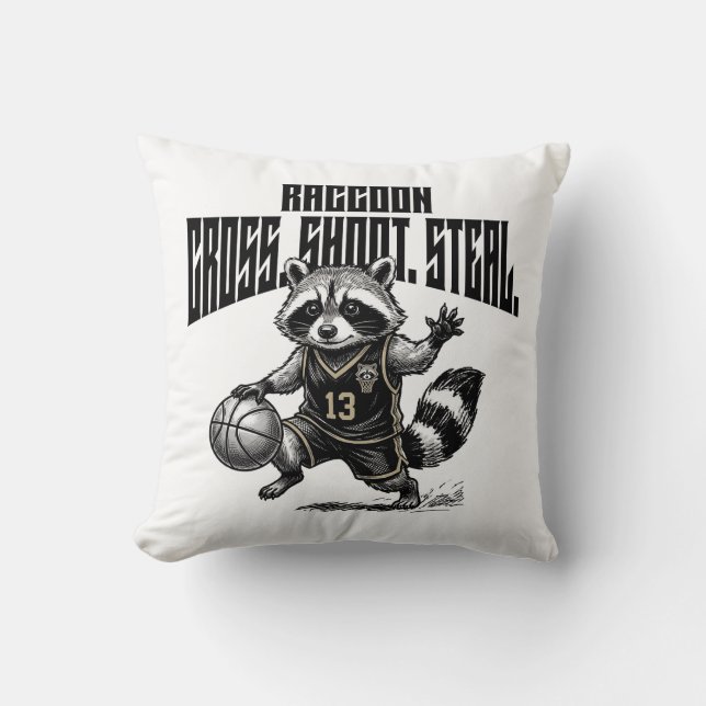 Raccoon Basketball Star - Cross Shoot Steal Graph Cushion (Front)