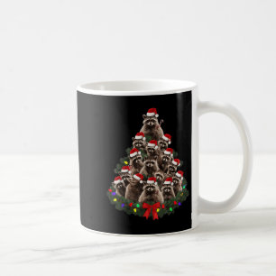 Raccoon Christmas Tree Lights Pajama Racoon Lover  Coffee Mug