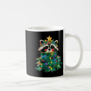 Raccoon Christmas Tree Pajamas Girls Boys Xmas Lig Coffee Mug