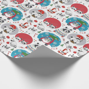 Raccoon Christmas Wrapping Paper