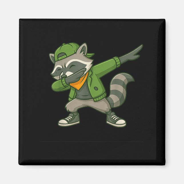 Raccoon Dab Streetwear Clic Funny For Men Women Ki Magnet (Front)