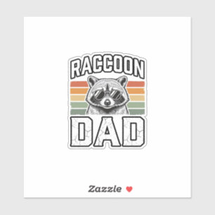 Raccoon Dad Vintage Engraving Retro Vector Design_
