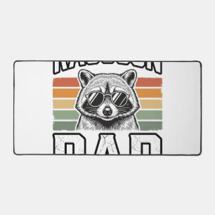 Raccoon Dad Vintage Engraving Retro Vector Design_ Desk Mat