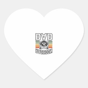 Raccoon Dad Vintage Engraving Retro Vector Design_ Heart Sticker