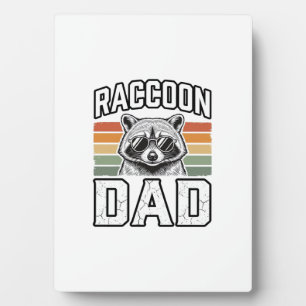 Raccoon Dad Vintage Engraving Retro Vector Design_ Plaque
