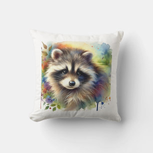 Raccoon Dog 020924AREF109 - Watercolor Cushion