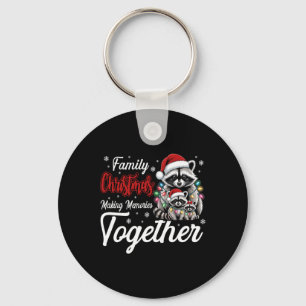Raccoon Family Christmas Making Memories Together  Key Ring