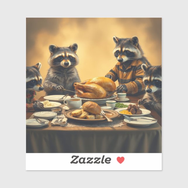 Raccoon Family Thanksgiving (Sheet)