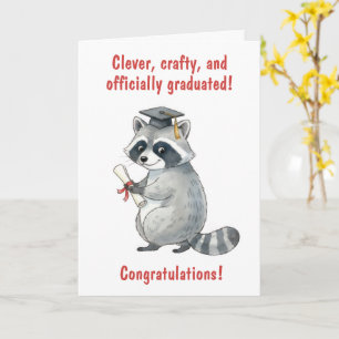 Raccoon Graduation Card