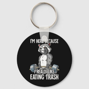 Raccoon Gym Weight Training Bodybuilder  Key Ring