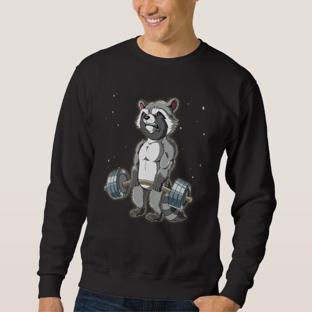 Raccoon Gym Weight Training Deadlift  2 Sweatshirt (Front)