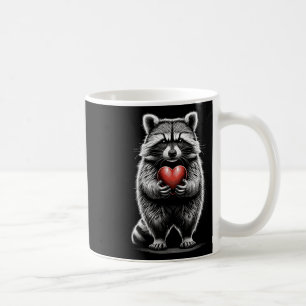 Raccoon Holding Heart Valentine's Day Cute Valenti Coffee Mug