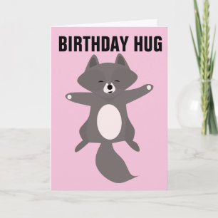 RACCOON HUG BIRTHDAY Greeting Cards