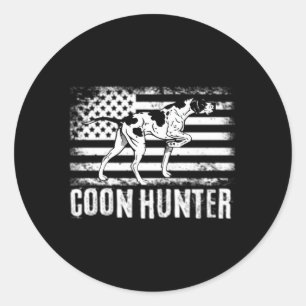 Raccoon Hunting Coon Hunting Coonhound Hunter Classic Round Sticker