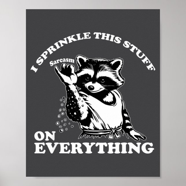 Raccoon I Sprinkle This Stuff On Everything Funny  Poster (Front)