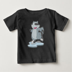 Raccoon Ice skating Ice skates Baby T-Shirt