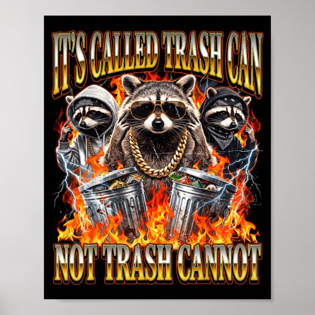 Raccoon It's Called Trash Can Not Trash Cannot Fun Poster (Front)