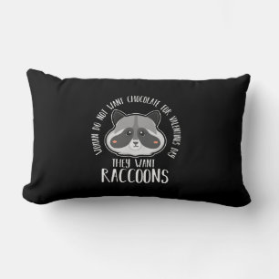 Raccoon Lover Raccoon For Valentines Day Lumbar Cushion