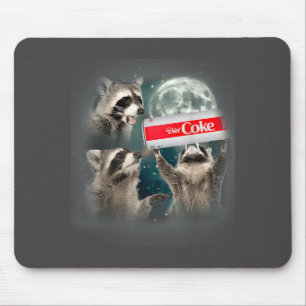 Raccoon Meme 3 Racoons Howling At Moon Funny Weird Mouse Pad