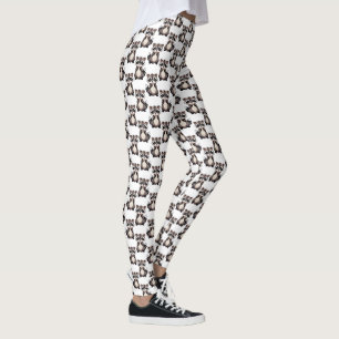 Raccoon Pattern Design Black  Leggings