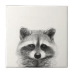 Raccoon Pencil Drawing Ceramic Tile<br><div class="desc">Raccoon Pencil Drawing by Victoria Borges</div>