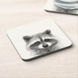 Raccoon Pencil Drawing Coaster<br><div class="desc">Raccoon Pencil Drawing by Victoria Borges</div>